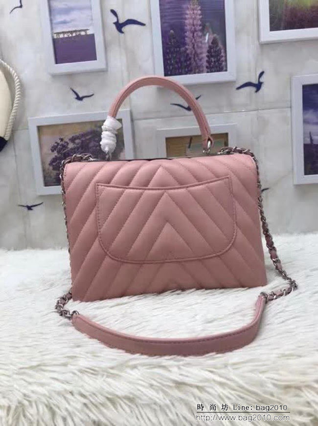 香奈兒CHANEL 92236 V格2018秋冬小羊皮手提肩背斜背鏈條包 DSC1074
